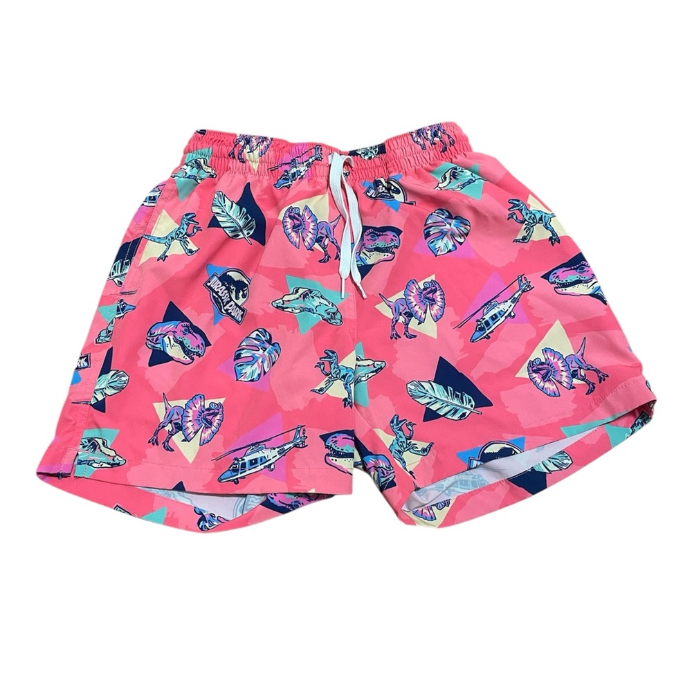 Chubbies Jurassic Park Pink Swim Shorts